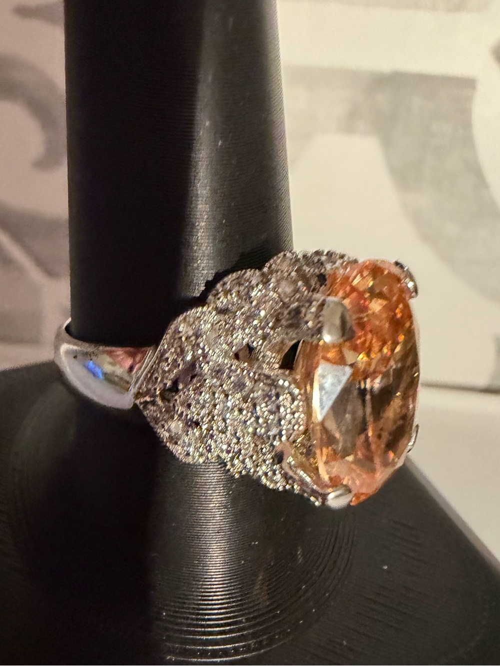 Joseph Esposito 925 Sterling Silver Cocktail Ring Sz 8 3/4